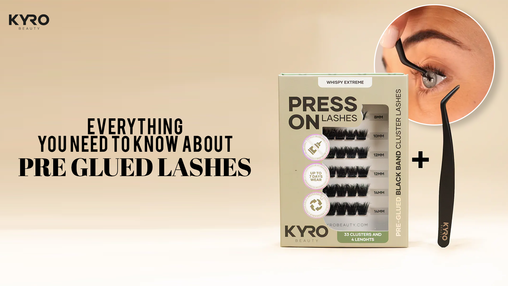 Pre-glued press-on lashes application guide