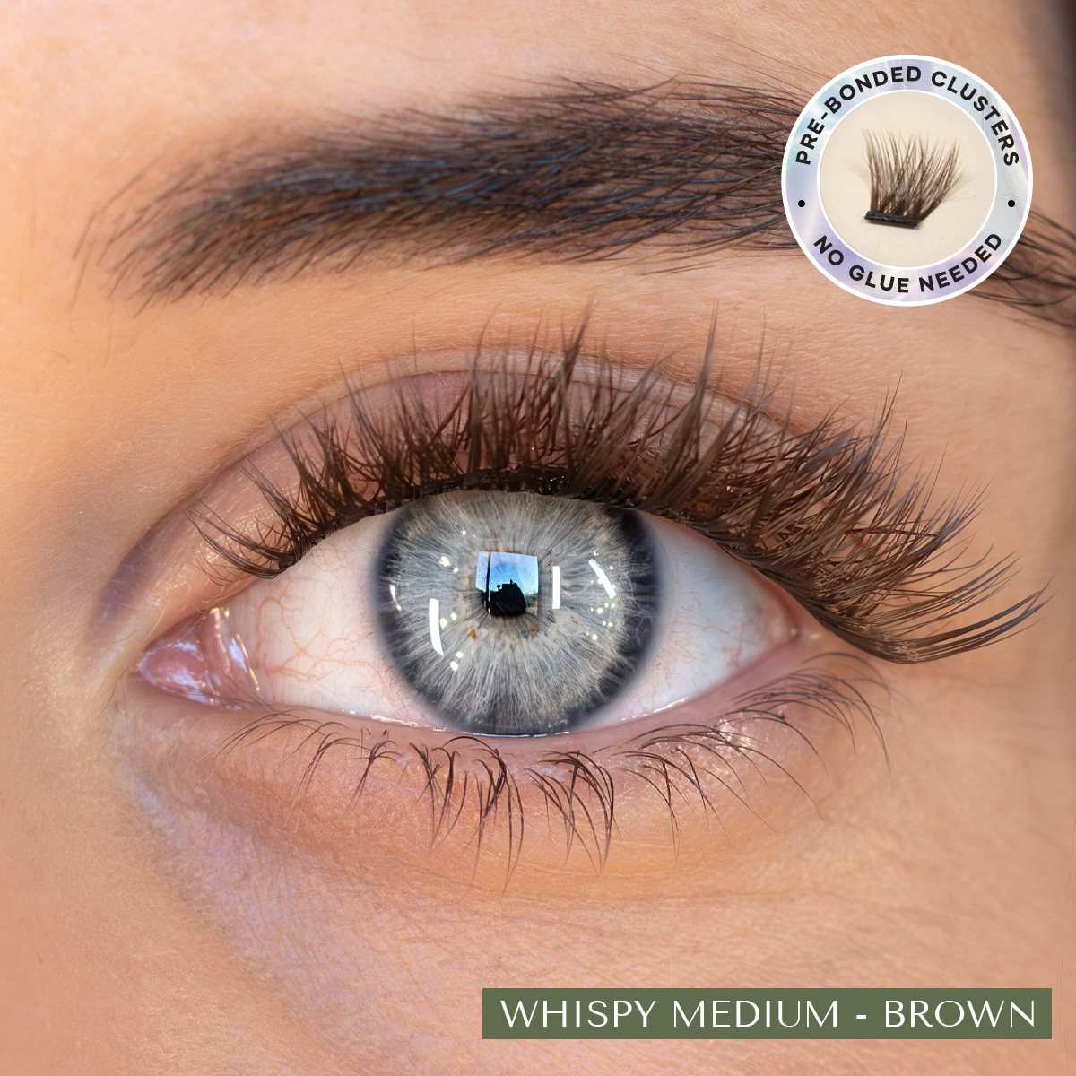 Starterkit Pre-Glued Whispy Medium (Brown) - Press-On Lashes