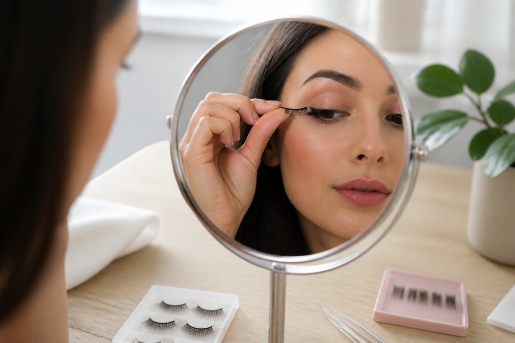 How to Apply Press-On Lashes Without Glue